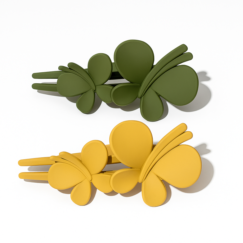Colorsberry Butterfly Hair Clips, For Girls & Women, Matte Finish, Large Size, 10.5 cm, 2 Pieces