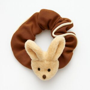 Plush Bunny Hair Scrunchie, For Women & Girls, Multicolor, Trending & Decorative Hair Accessory, Pack of 1